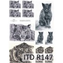 Рисовая карта для декупажа «Кот и тигр», 29.7 x 21 см, 20 г/м², ITD Collection