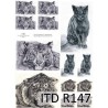 Рисовая карта для декупажа «Кот и тигр», 29.7 x 21 см, 20 г/м², ITD Collection
