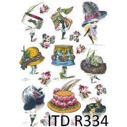 Рисовая карта для декупажа «Шляпы», 29.7 x 21 см, 20 г/м², ITD Collection
