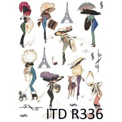 Рисовая карта для декупажа «Парижская мода», 29.7 x 21 см, 20 г/м², ITD Collection