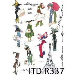 Рисовая карта для декупажа «Парижская мода», 29.7 x 21 см, 20 г/м², ITD Collection