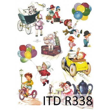 Рисовая карта для декупажа «Дети и игрушки», 29.7 x 21 см, 20 г/м², ITD Collection