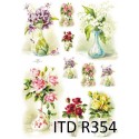 Рисовая карта для декупажа «Цветы в вазе», 29.7 x 21 см, 20 г/м², ITD Collection