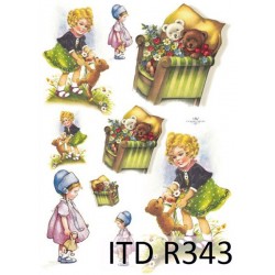Рисовая карта для декупажа «Дети и игрушки», 29.7 x 21 см, 20 г/м², ITD Collection