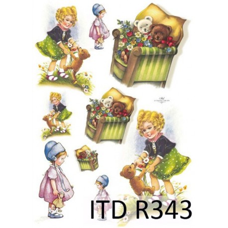 Рисовая карта для декупажа «Дети и игрушки», 29.7 x 21 см, 20 г/м², ITD Collection