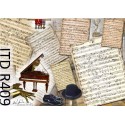 Рисовая карта для декупажа «Ноты», 29.7 x 21 см, 20 г/м², ITD Collection