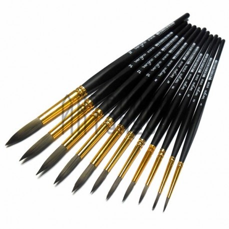Кисть синтетическая Black Coyote, круглая, "12", Bergino