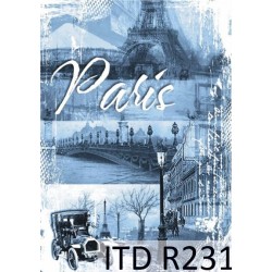 Рисовая карта для декупажа «Paris», 29.7 x 21 см, 20 г/м², ITD Collection