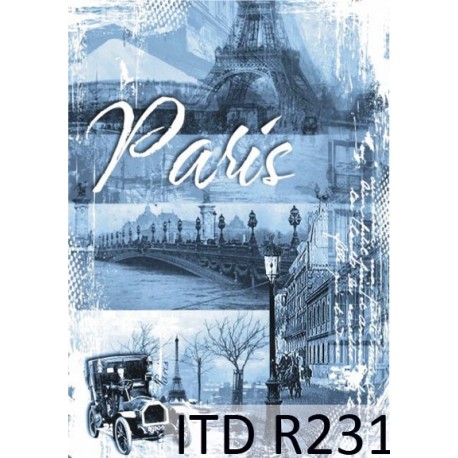 Рисовая карта для декупажа «Paris», 29.7 x 21 см, 20 г/м², ITD Collection