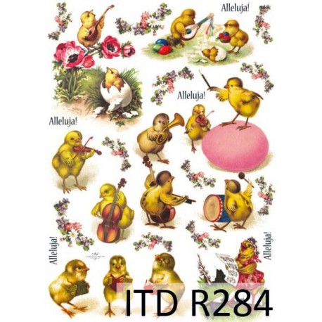 Рисовая карта для декупажа «Пасхальный оркестр», 29.7 x 21 см, 20 г/м², ITD Collection