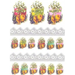 Рисовая карта для декупажа «Цыплята в цветах», 29.7 x 21 см, 20 г/м², ITD Collection