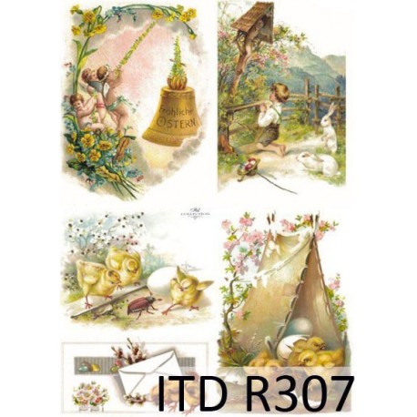 Рисовая карта для декупажа «Пасхальные мотивы», 29.7 x 21 см, 20 г/м², ITD Collection