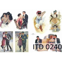 Рисовая карта для декупажа «Рандеву в стиле ретро», 29.7 x 21 см, 20 г/м², ITD Collection