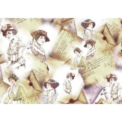 Рисовая карта для декупажа «Письма в стиле ретро», 29.7 x 21 см, 20 г/м², ITD Collection