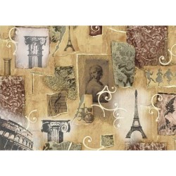 Рисовая карта для декупажа «Коллаж в стиле ретро», 29.7 x 21 см, 20 г/м², ITD Collection