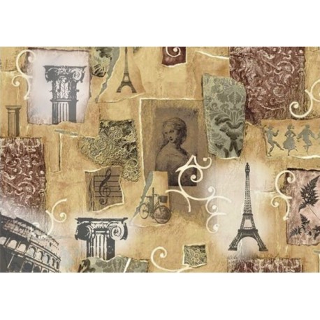 Рисовая карта для декупажа «Коллаж в стиле ретро», 29.7 x 21 см, 20 г/м², ITD Collection