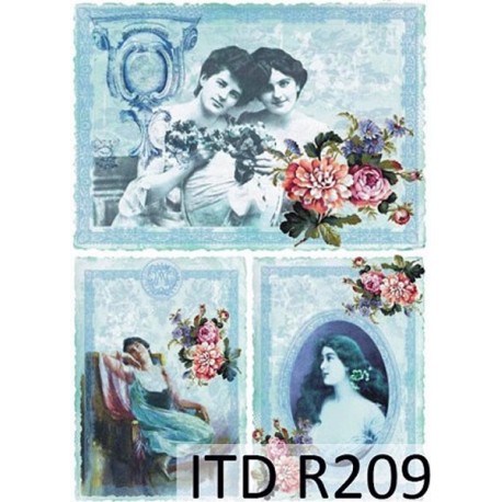 Рисовая карта для декупажа «Женские портреты», 29.7 x 21 см, 20 г/м², ITD Collection