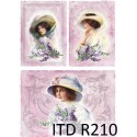 Рисовая карта для декупажа «Женщины в шляпах», 29.7 x 21 см, 20 г/м², ITD Collection