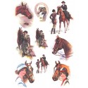 Рисовая карта для декупажа «Лошади и дамы», 29.7 x 21 см, 20 г/м², ITD Collection