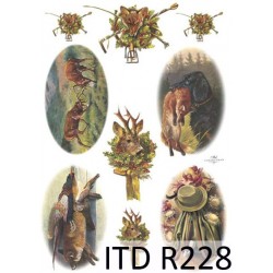 Рисовая карта для декупажа «Охота», 29.7 x 21 см, 20 г/м², ITD Collection