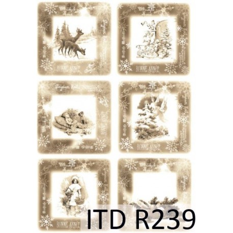 Рисовая карта для декупажа «Зимние мотивы», 29.7 x 21 см, 20 г/м², ITD Collection