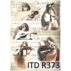 Рисовая карта для декупажа «Женщины-музыканты», 29.7 x 21 см, 20 г/м², ITD Collection