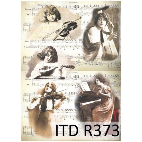 Рисовая карта для декупажа «Женщины-музыканты», 29.7 x 21 см, 20 г/м², ITD Collection