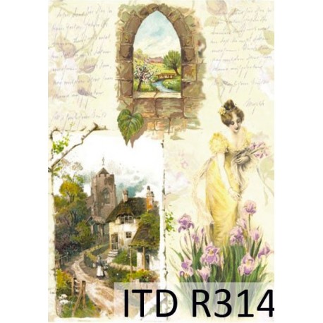 Рисовая карта для декупажа «Деревенская атмосфера», 29.7 x 21 см, 20 г/м², ITD Collection
