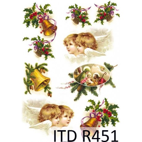 Рисовая карта для декупажа «Рождественские мотивы», 29.7 x 21 см, 20 г/м², ITD Collection