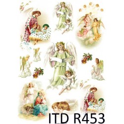 Рисовая карта для декупажа «Ангелы», 29.7 x 21 см, 20 г/м², ITD Collection