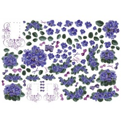 Рисовая карта для декупажа «Фиалки», 29.7 x 21 см, 20 г/м², ITD Collection