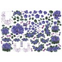 Рисовая карта для декупажа «Фиалки», 29.7 x 21 см, 20 г/м², ITD Collection