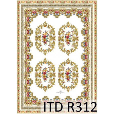 Рисовая карта для декупажа «Ковровый узор», 29.7 x 21 см, 20 г/м², ITD Collection