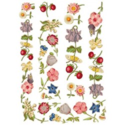 Рисовая карта для декупажа «Цветы и бабочки», 29.7 x 21 см, 20 г/м², ITD Collection