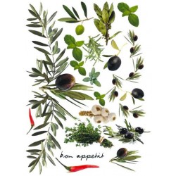 Рисовая карта для декупажа «Чеснок, оливки, лавровый лист», 29.7 x 21 см, 20 г/м², ITD Collection