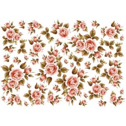 Рисовая карта для декупажа «Коралловые розы», 29.7 x 21 см, 20 г/м², ITD Collection