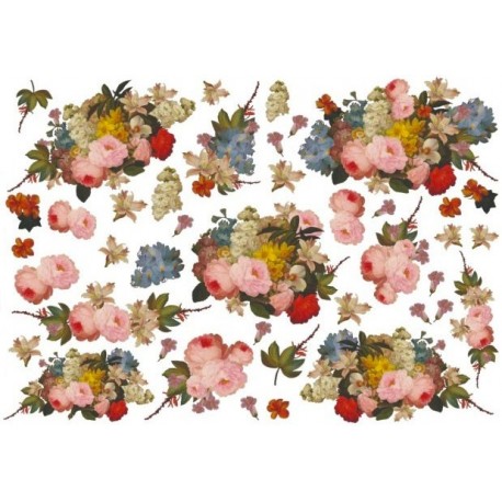 Рисовая карта для декупажа «Букеты», 29.7 x 21 см, 20 г/м², ITD Collection