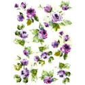 Рисовая карта для декупажа «Розово-фиолетовые розы», 29.7 x 21 см, 20 г/м², ITD Collection