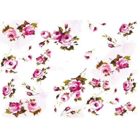 Рисовая карта для декупажа «Розовые розы», 29.7 x 21 см, 20 г/м², ITD Collection