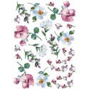 Рисовая карта для декупажа «Акварельные цветы», 29.7 x 21 см, 20 г/м², ITD Collection