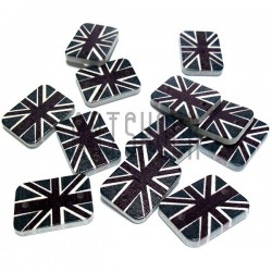 Набор декоративных табличек GREAT BRITAIN деревянных, 1.5 x 2 x 0.2 см., 12 штук, REGINA