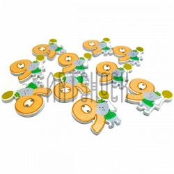 Набор деревянных декоративных пуговиц "Цифра 9", 2.7 x 3 см., 10 штук, REGINA
