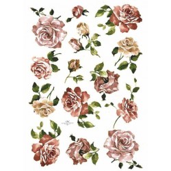 Рисовая карта для декупажа «Акварельные розы», 29.7 x 21 см, 20 г/м², ITD Collection