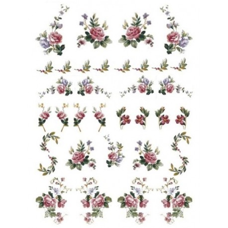Рисовая карта для декупажа «Розы», 29.7 x 21 см, 20 г/м², ITD Collection