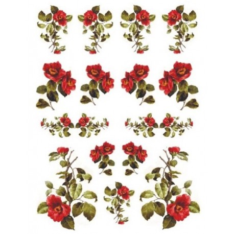 Рисовая карта для декупажа «Ветки камелий», 29.7 x 21 см, 20 г/м², ITD Collection
