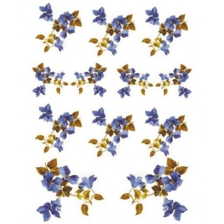 Рисовая карта для декупажа «Синий клематис», 29.7 x 21 см, 20 г/м², ITD Collection