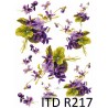Рисовая карта для декупажа «Фиалки», 29.7 x 21 см, 20 г/м², ITD Collection