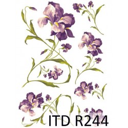 Рисовая карта для декупажа «Фиолетовые ирисы», 29.7 x 21 см, 20 г/м², ITD Collection