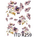 Рисовая карта для декупажа «Фиолетовые маки», 29.7 x 21 см, 20 г/м², ITD Collection