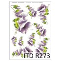 Рисовая карта для декупажа «Фиолетовые маки», 29.7 x 21 см, 20 г/м², ITD Collection